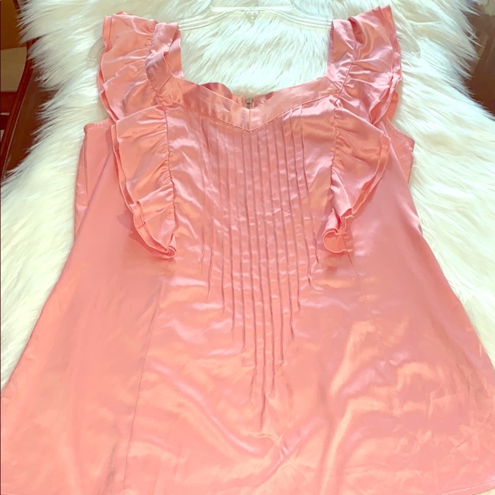 Salmon Pink Ruffle Top - Picture 5 of 5